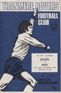 Tranmere Rovers v Bury Match Programme 1973-11-24
